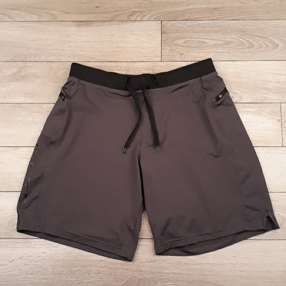 HYLETE Grey Black Mens Medium Above the Knee Athletic Shorts‎